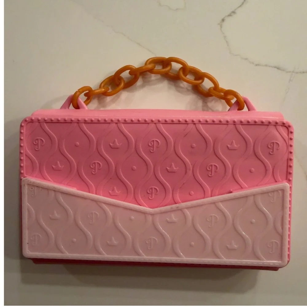 Disney Princess Pink Purse Toy with Mirror and Chain‎ Handle for Kids